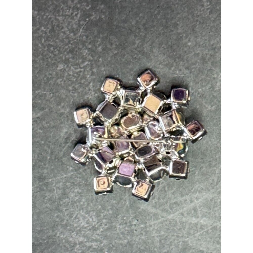 Vintage Faceted Rhinestone Brooch Dress Pin - Picture 5 of 5